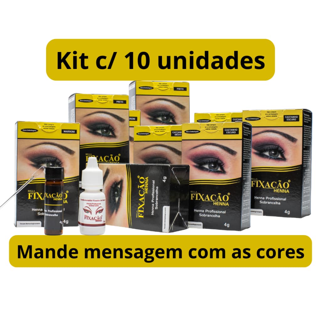Henna para Sobrancelhas Fixação 4g C/ 10 Unidades (escolha as cores por mensagem)