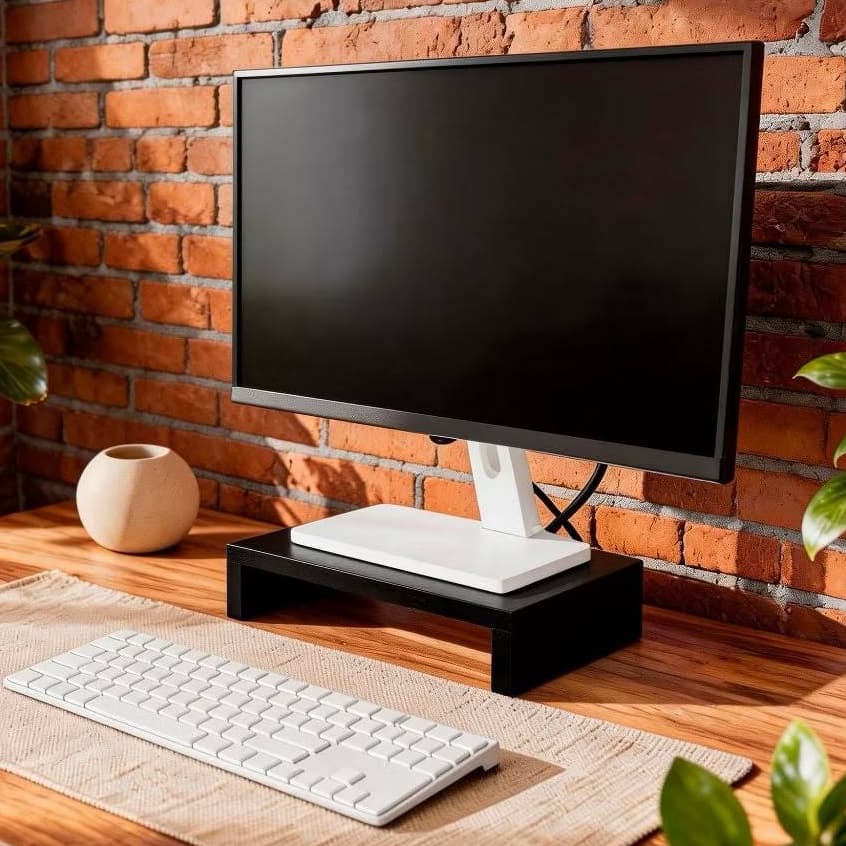 Suporte Monitor Mesa Escritório Mdf Compacto e Versátil