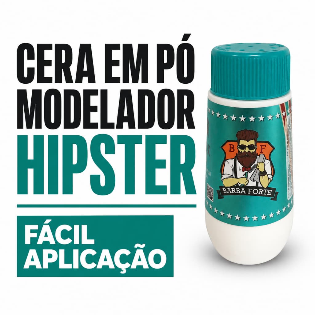 Gel Em Pó Barba Forte Hipster 150g Cera Modeladora Cabelo Efeito Matte Fixação Forte Sem Brilho