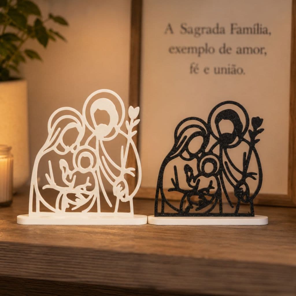 Kit Sagrada Família Decoração Religiosa Lembrancinha Casamento Batizado Presente Católico