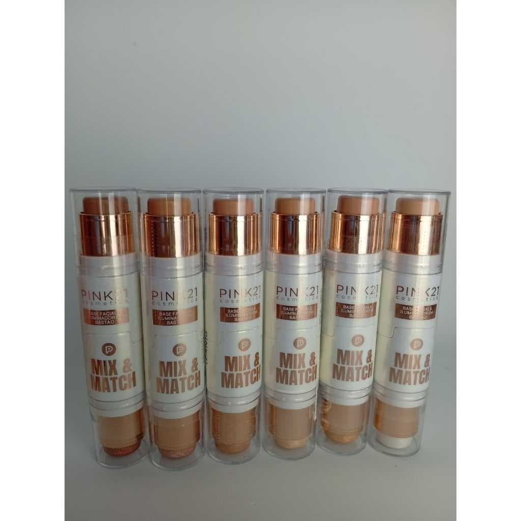 Base Bastão 2 em 1 + Iluminador Mix & Match pink21 Original