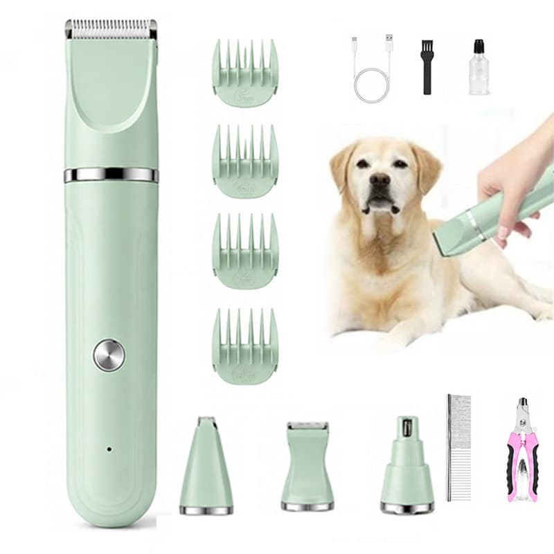 Máquina De Tosa Pet 4 Em 1 Sem Fio Cortador De Pelos Para Cães E Gatos