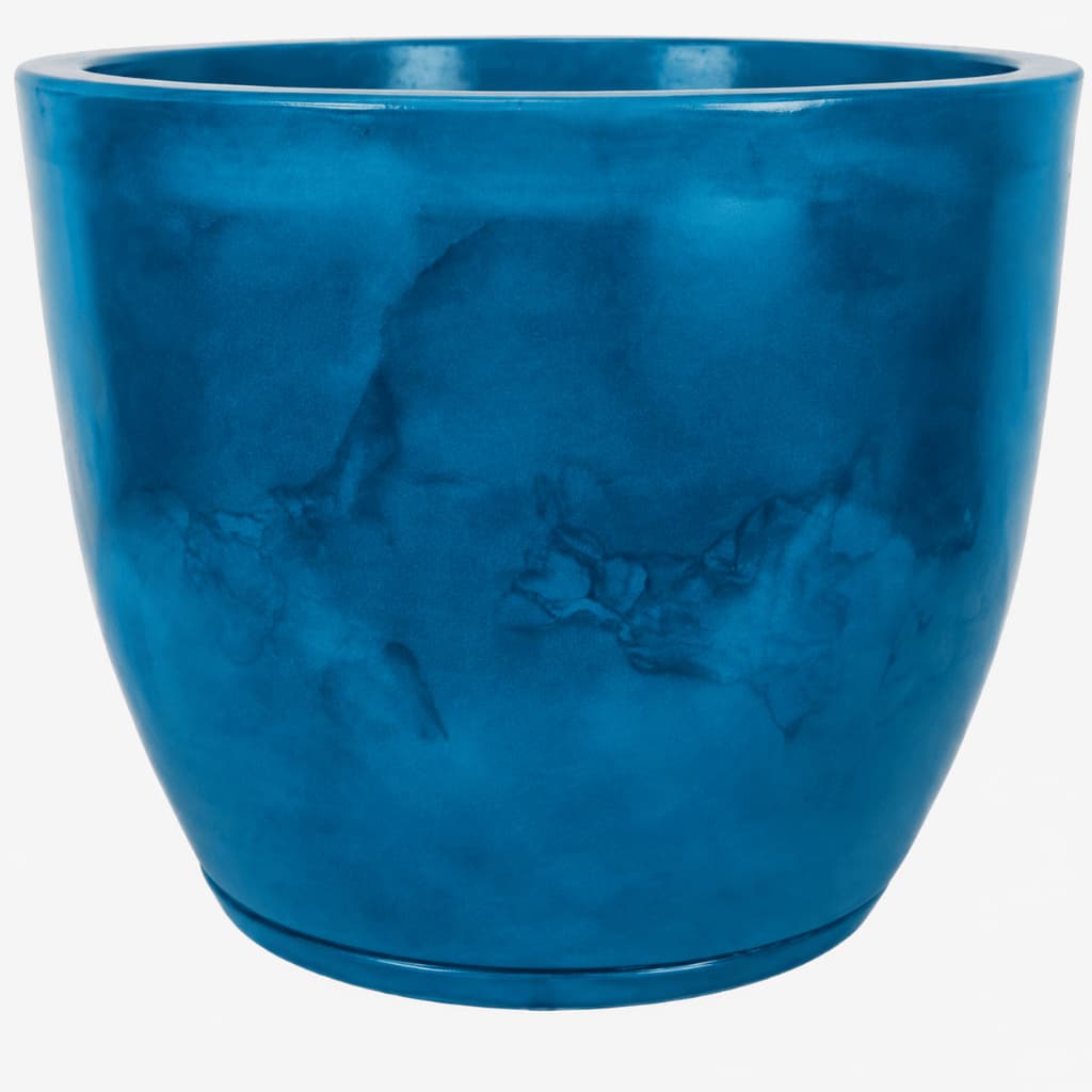 Vasos Para Plantas Bojo Marmorizado Tamanho PP com Prato Coletor - Vaso Decorativo em Polietileno