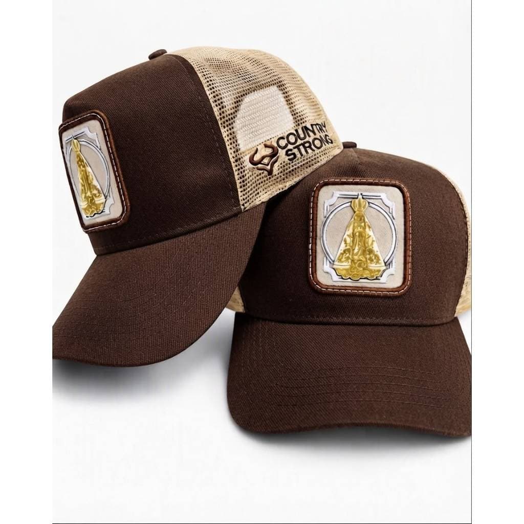 oné Nossa Senhora Aparecida Country Strong Bordado Alto-Relevo Aba Curva Snapback Premium Masculino Unissex Sertanejo