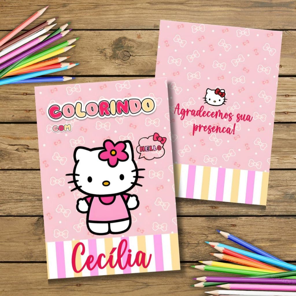 Lembrancinha Hello Kitty Festa Infantil | Livrinho para Colorir Personalizado/ FESTA INFANTIL/ANIVERSÁRIO