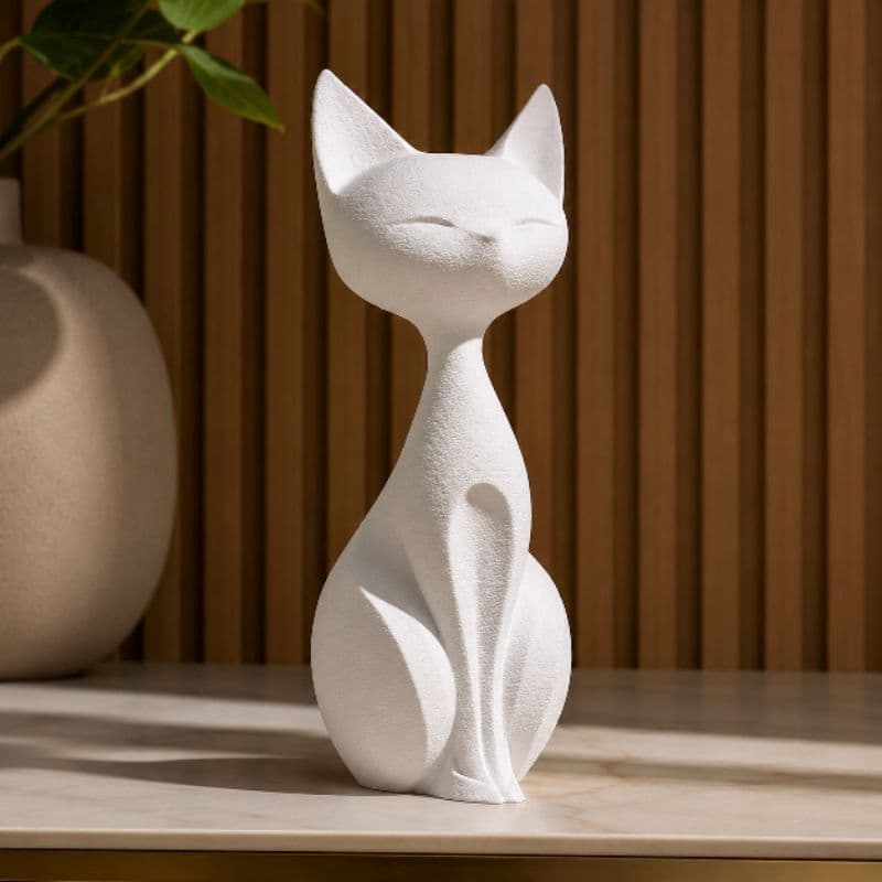 Gato Decorativo Minimalista para Sala Quarto Estante Rack Mesa de Centro Decoração Moderna Elegante Presente Sofisticado
