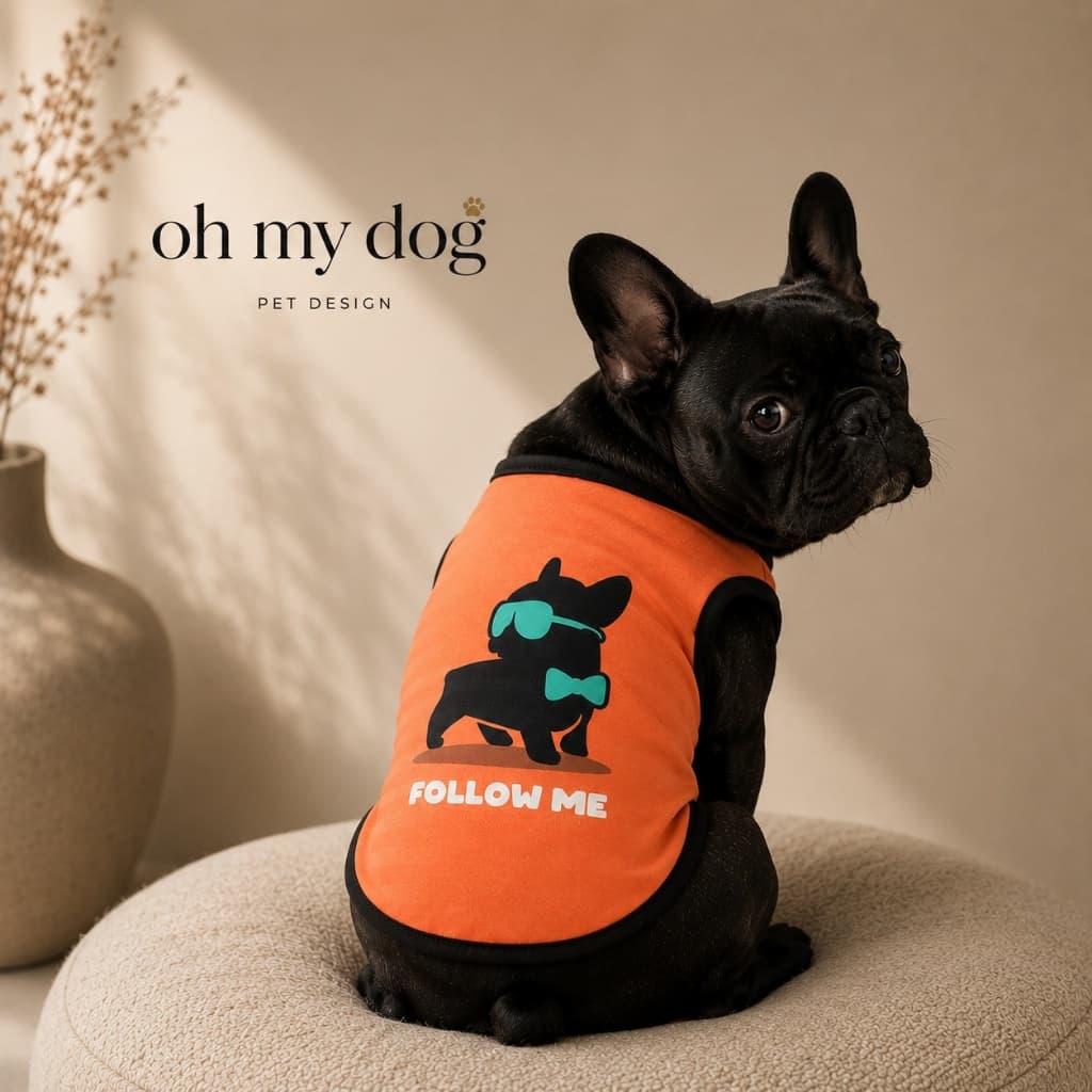 Camiseta para Cachorro Roupa Pet Cães Pequenos Confortável Estampa Follow Me