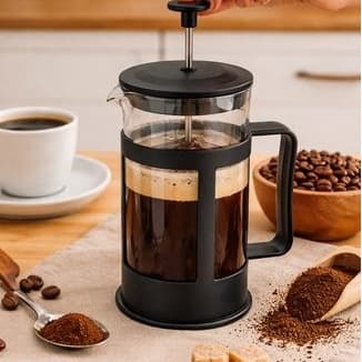 Cafeteira Prensa Francesa 300ml em Vidro com Filtro em Aço Inox para Café e Chá