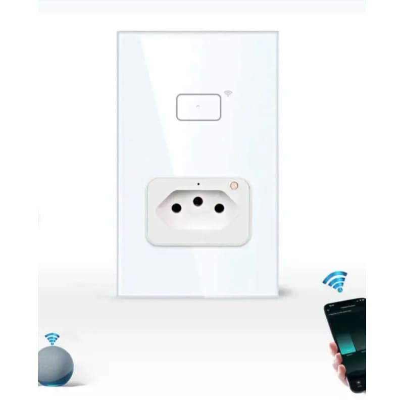 Tomada Inteligente 10a Touch Espelhado Wifi Automação Alexa