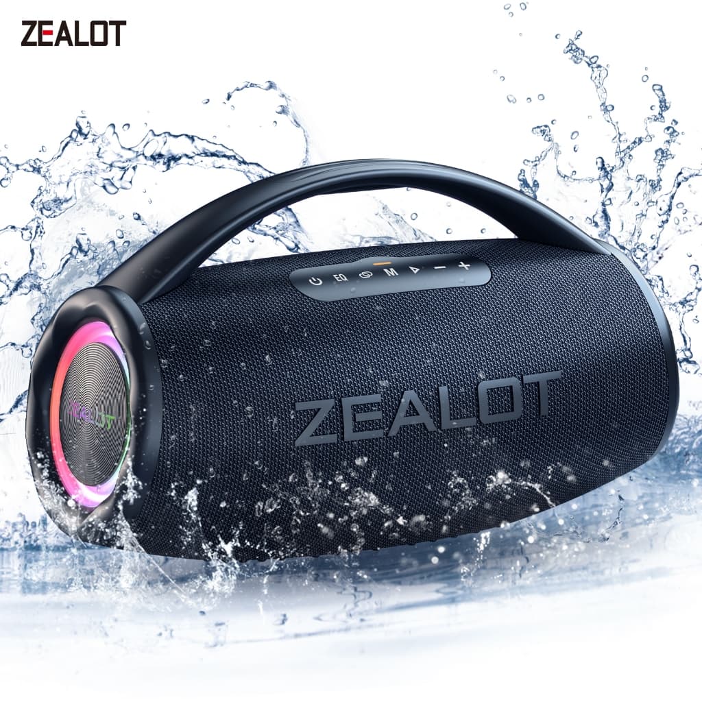 ZEALOT S97 Caixa de Som Bluetooth Portátil 80W 16000mAh À Prova D’Água Luz RGB TWS Para Festa Camping Praia