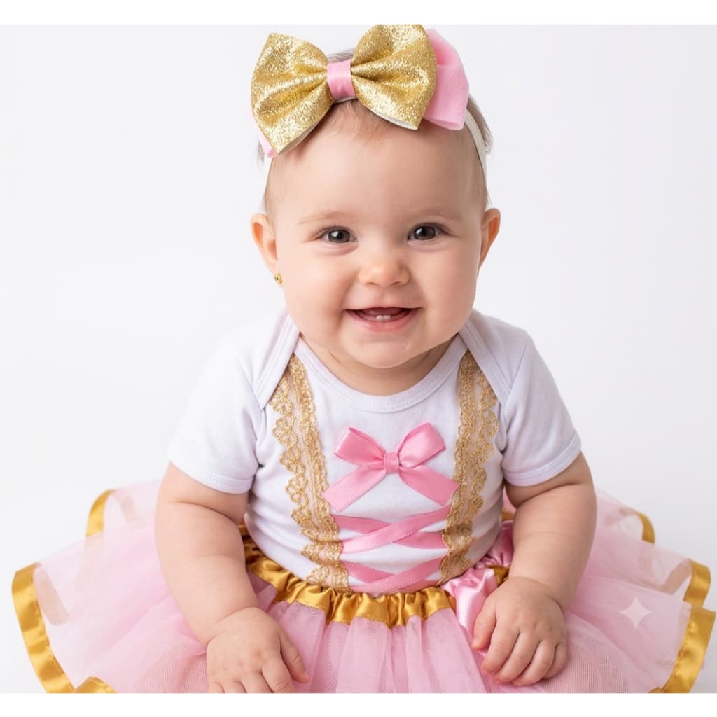 Body Bebe Fantasia De Princesa Temático Para Mêsversario  Da Princesa Aurora