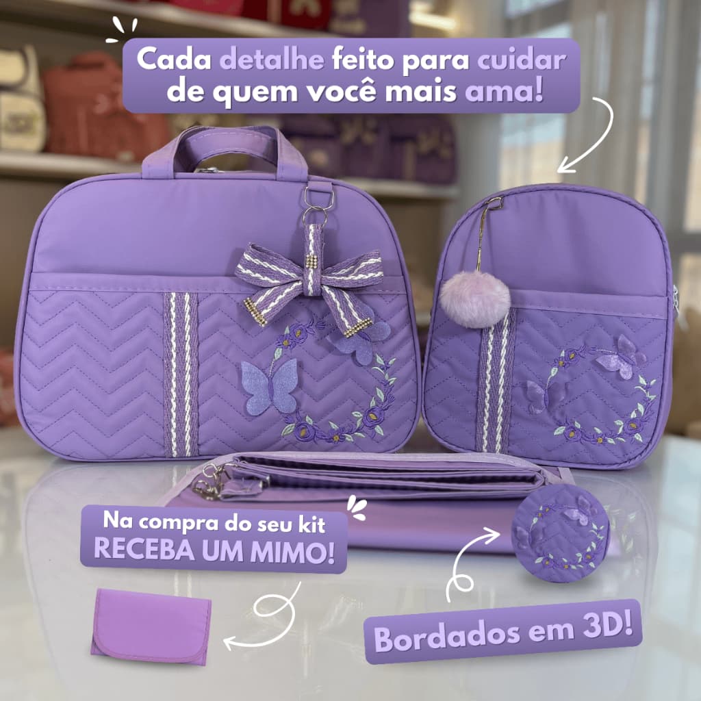 Kit Mala Maternidade Menina Borboleta para Menina
