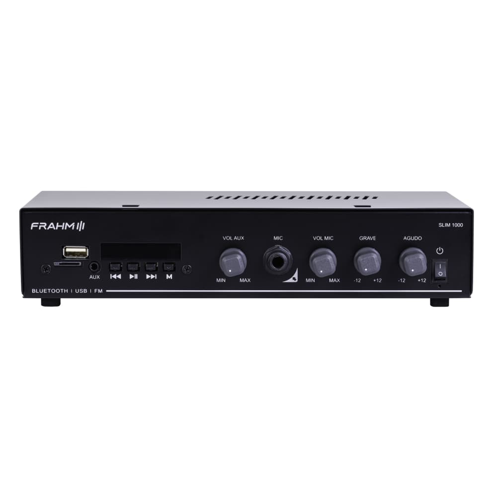 Amplificador Receiver De Som Ambiente Frahm Slim 1000 App G5 Cor Preto Potência De Saída Rms 40 W