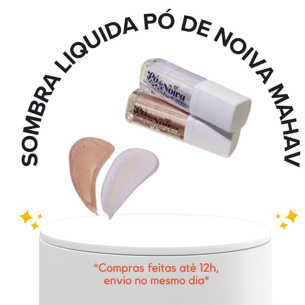 SOMBRA LIQUIDA PO DE NOIVA MAHAV SUPER FIXAÇAO COR NUPCIAS ANEL DE NOIVADO MAQUIAGEM
