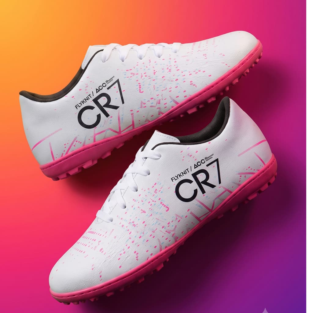 Chuteira Infantil CR7 Menino Cano Baixo Society Quadra Grama Sintética Promoção Envio Rápido