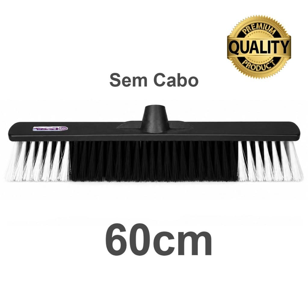 Vassoura Gigante 60cm Alto Rendimento Profissional Cerdas Sintética - Sem Cabo