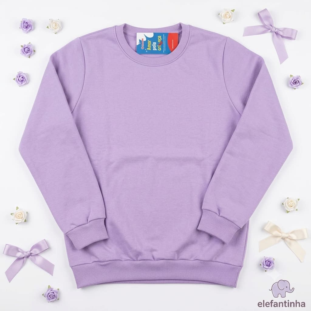Blusa de Moletom Lisa Juvenil Menina Blusão de Moletom Menina