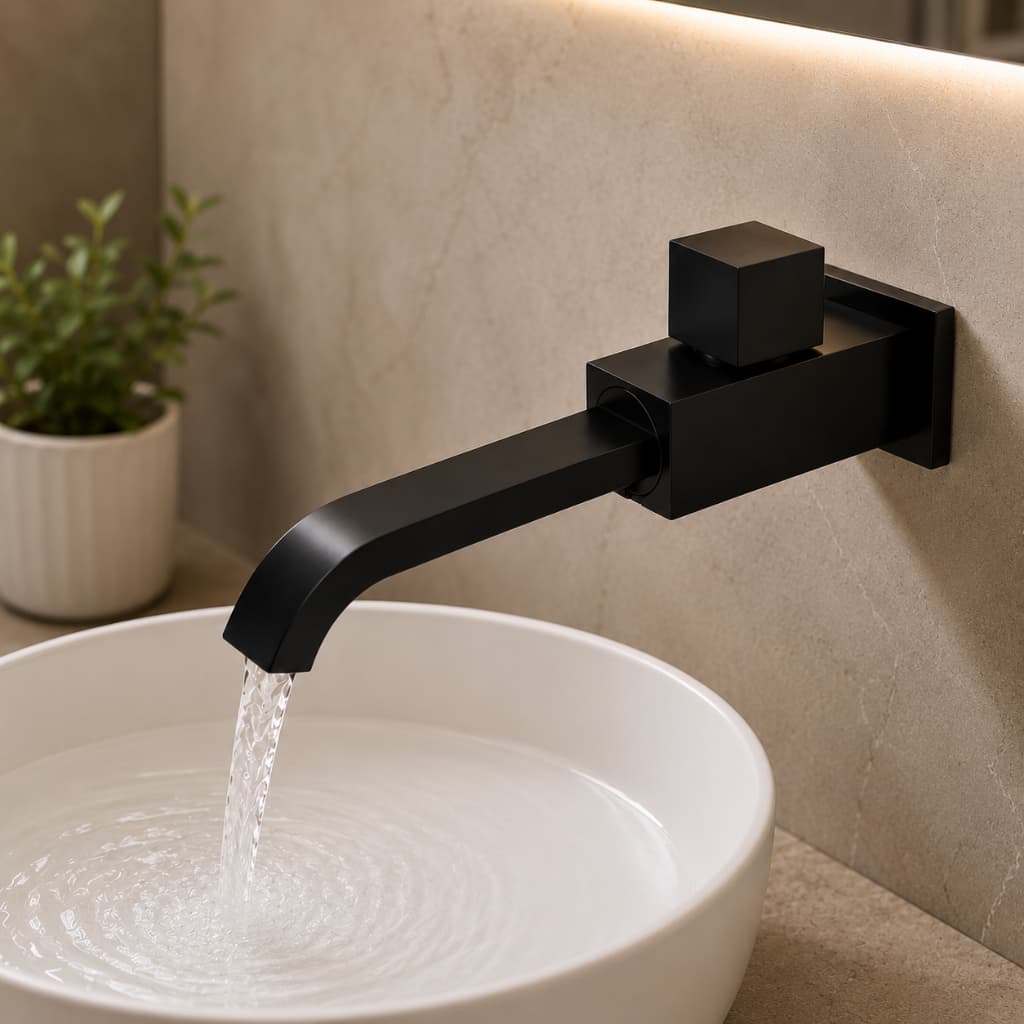 🔥Torneira Banheiro Lavabo Moderna Estilo Industrial Parede Quadrada Longa Giro 360º Grand Reno