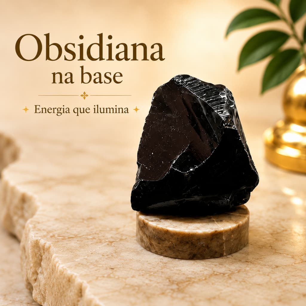 Obsidiana Na base Natural Bruto Pedra da Proteção Paz Limpeza Energética Decoração Zen