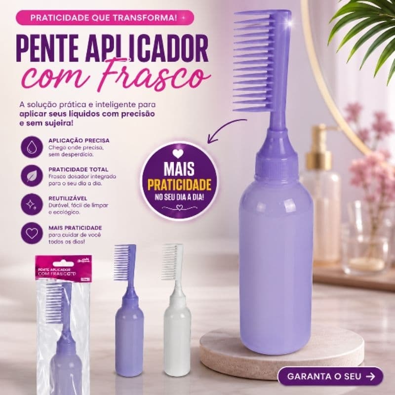 Pente Aplicador De Óleo/Creme/Tintura Para Todos Os Tipos De Cabelo