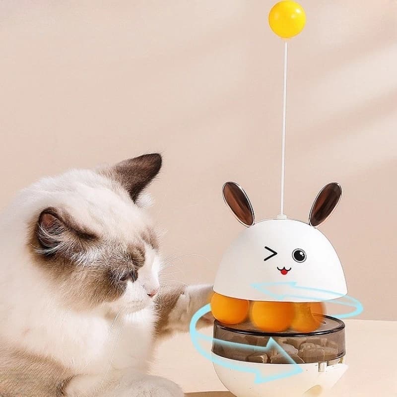 Brinquedo Interativo para Gatos com Dispenser de Petiscos Inteligente | Bola Suspensa Antiestresse