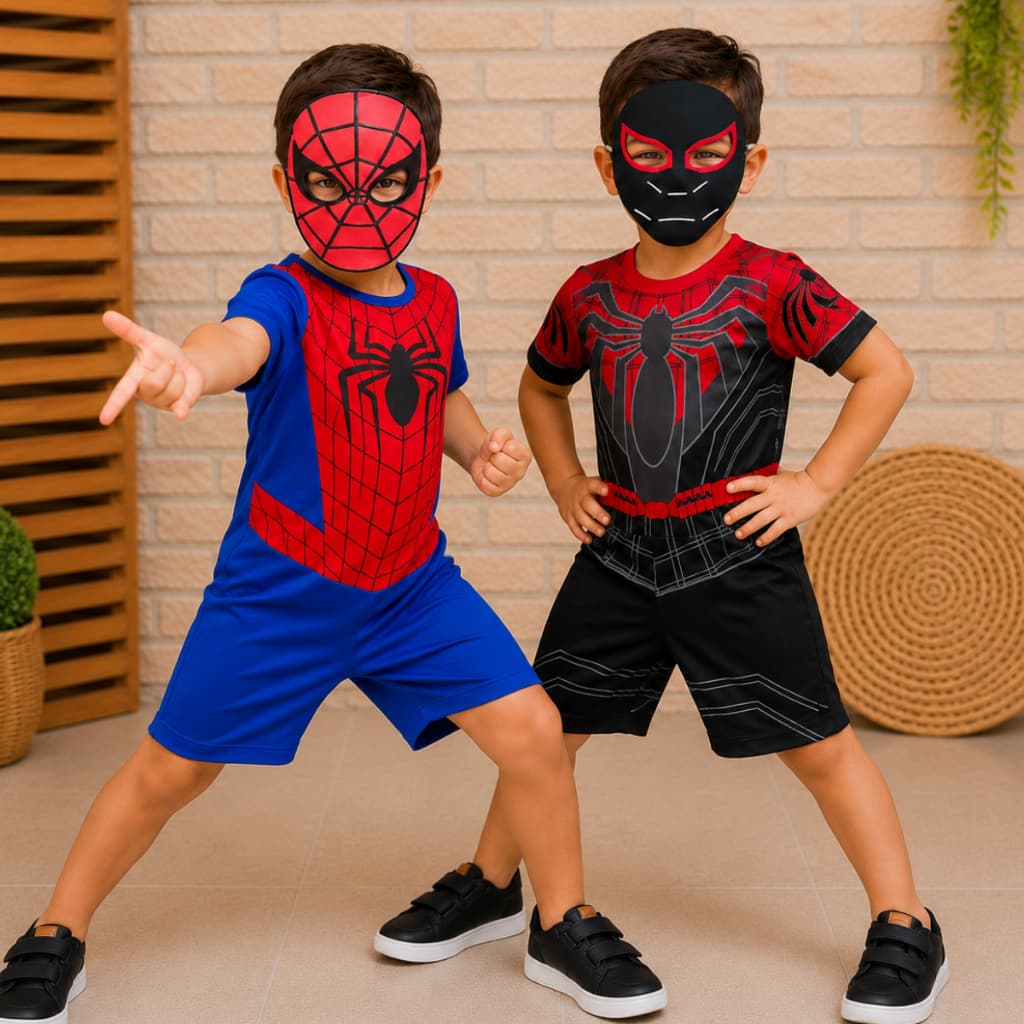 Macacão Fantasia Completa  Infantil Herói Aranha Com Máscara E.V.A