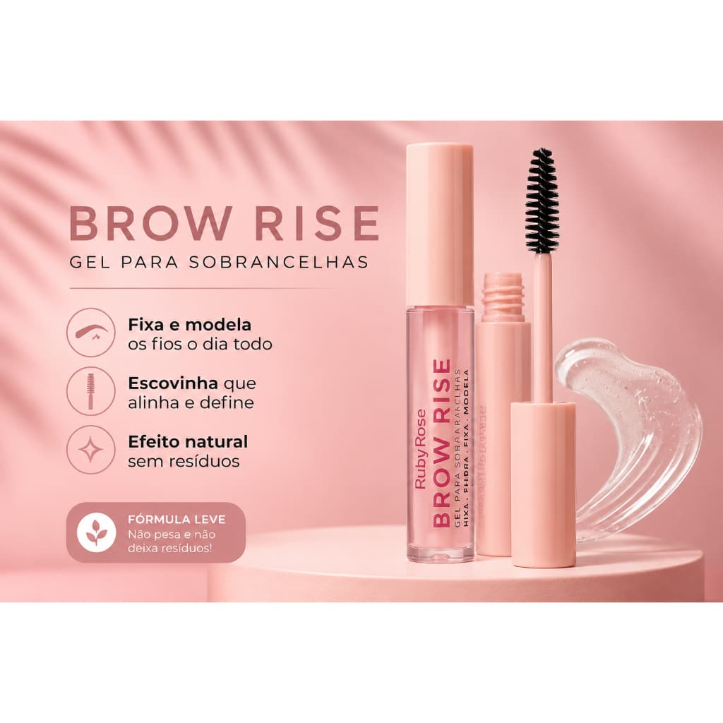 Gel Incolor para Sobrancelhas Brow Rise Ruby Rose HB-E2503