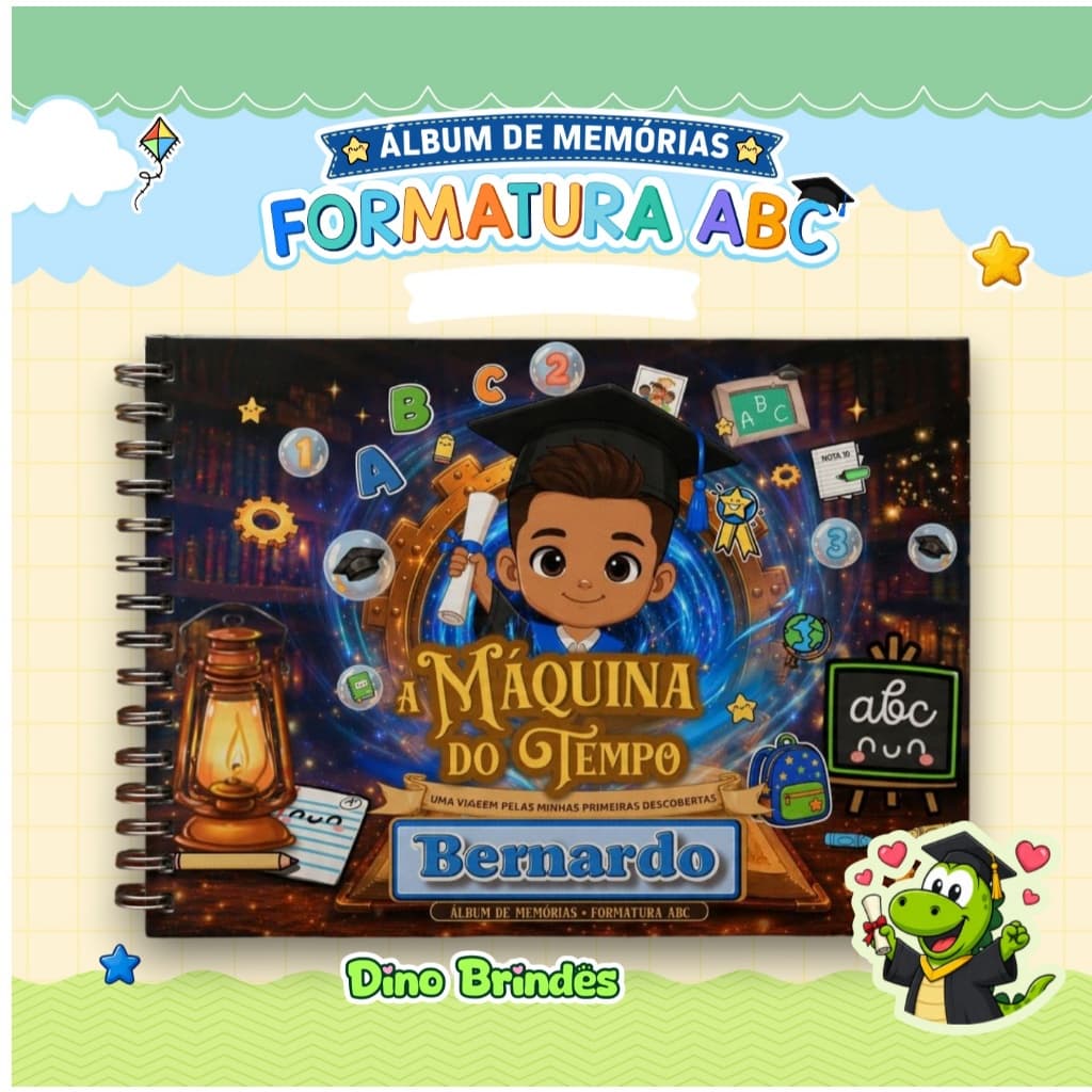 Álbum de Memórias Formatura ABC Personalizado | Meninos | Capa Dura