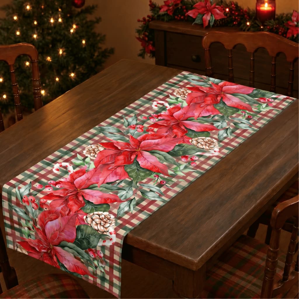 Caminho de Mesa Natalino 130x50cm Trilho Estampado para Mesa Posta Ceia e Jantar