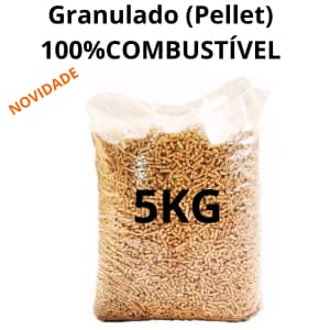 GRANULADO  5KG 100% COMBUSTÍVEL  (PELLET) PARA LAREIRA, CHURRASQUEIRA, FOGÃO Á LENHA ALTA COMBUSTÃO