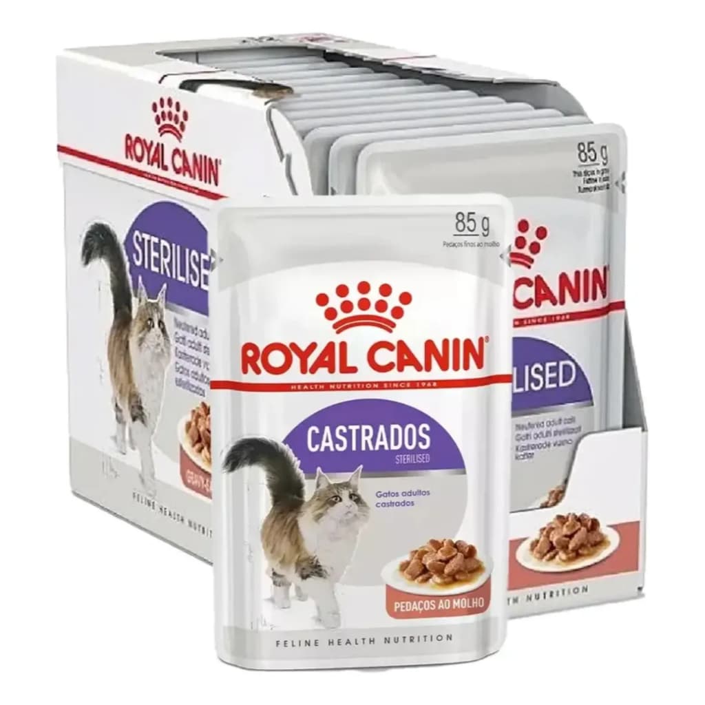 Kit 12 Sachês Royal Canin Sterilised Molho Gatos 85g