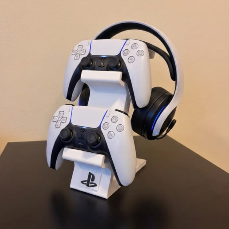 Suporte para Controles e Headset Gamer PS5 Xbox | Organizador de Mesa para Setup Gamer