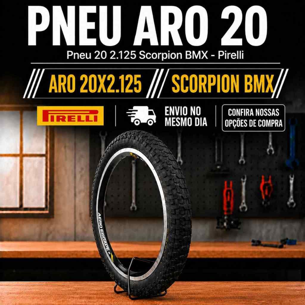 Pneu Aro 20 para Montadinha Aro 20 Pneu Aro 20 Bicicleta Pirelli Scorpion BMX
