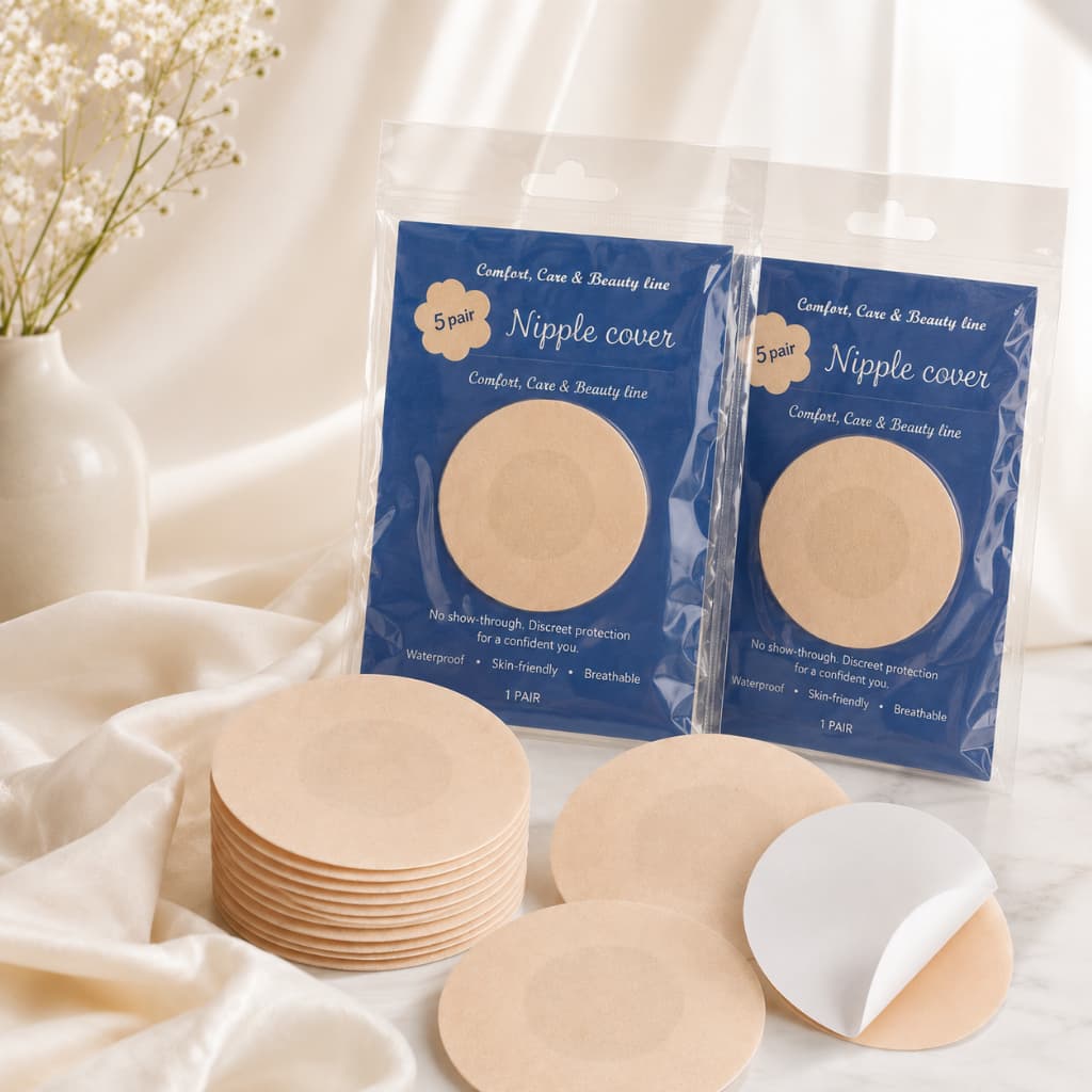 Kit até 100 Tapa Seio Adesivo Protetor de Mamilo Aureola Invisível Feminino para Vestido Decote Off