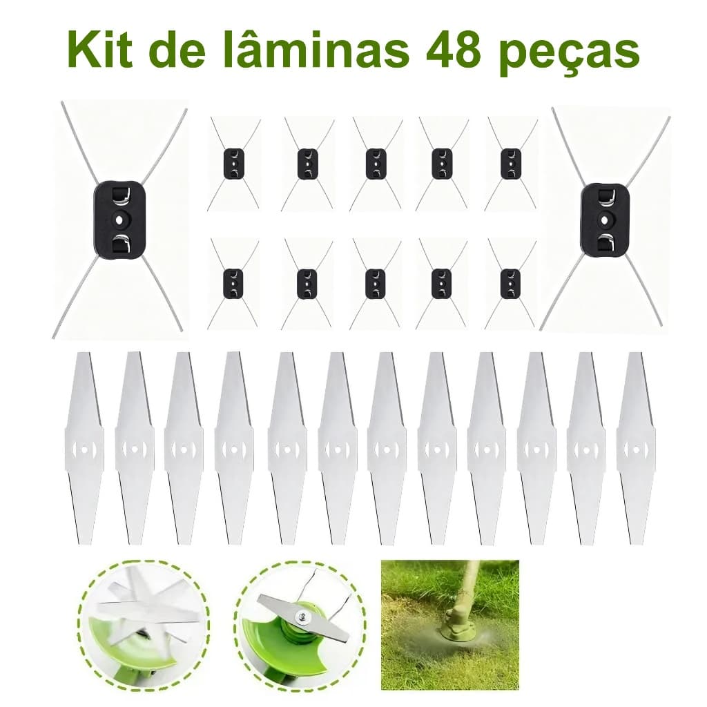 Kit 48 Peças Lâminas De Cortador De Grama Aparador De Bermas Para Aparador De Grama Acessórios Capinador