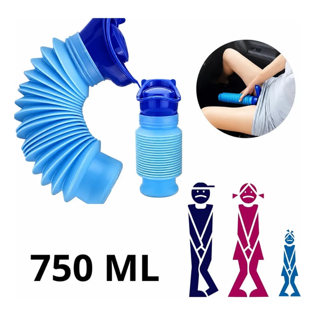 Urinol Portátil 750ml Unissex Dobrável Mictório Garrafa Para Homens/Mulheres/Crianças em Viagens Camping e Emergências