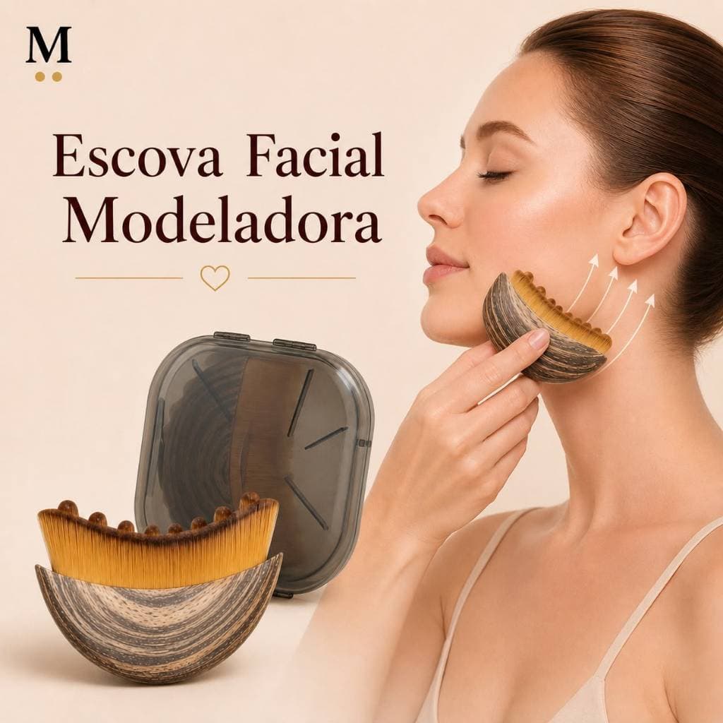 Escova Facial Massageadora Drenagem Linfática Grande Anti-inchaço com Caixa
