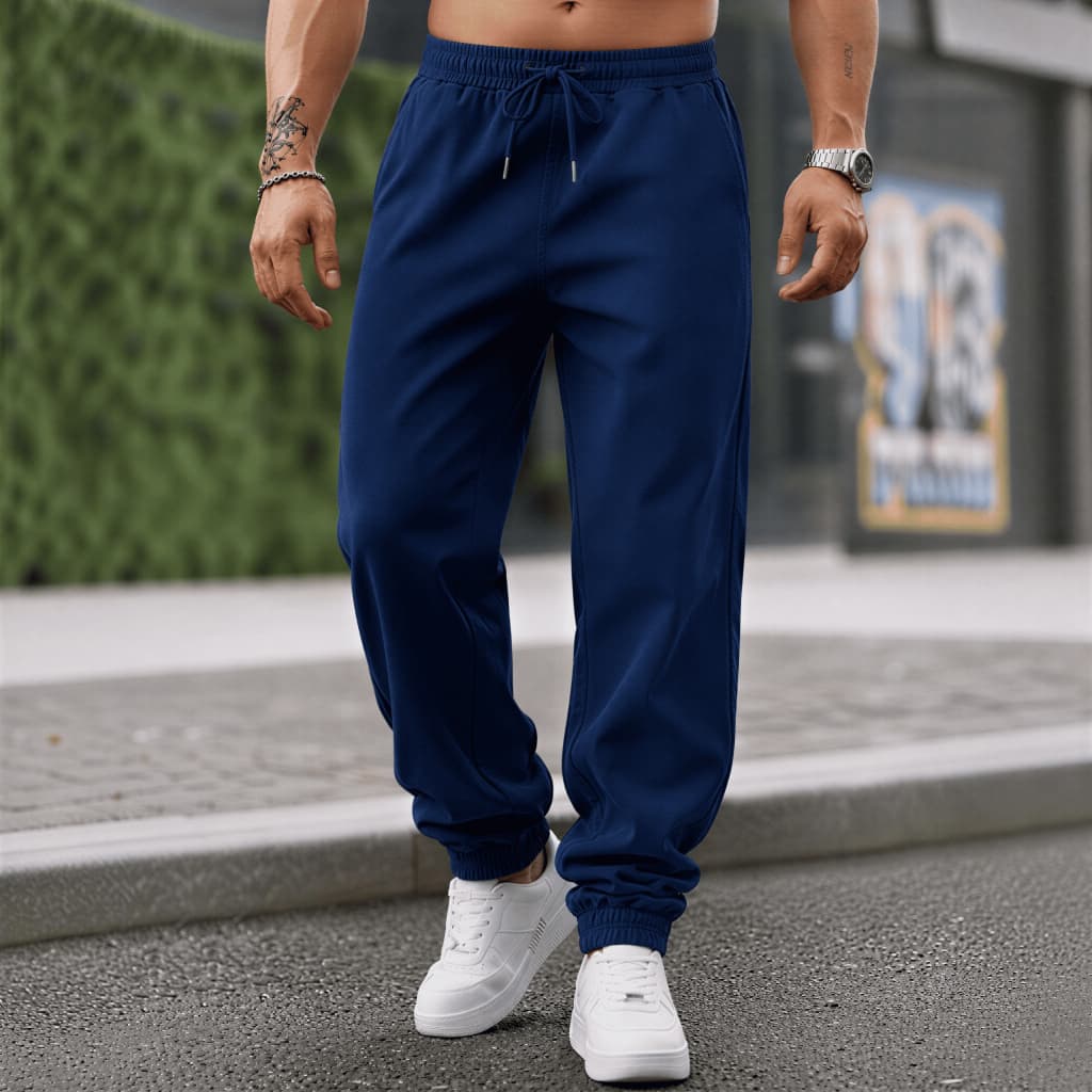 Calça Jogger Masculina Sarja ou Jeans 4 Bolsos com Punho Elástico Streetwear Casual Premium Várias Cores