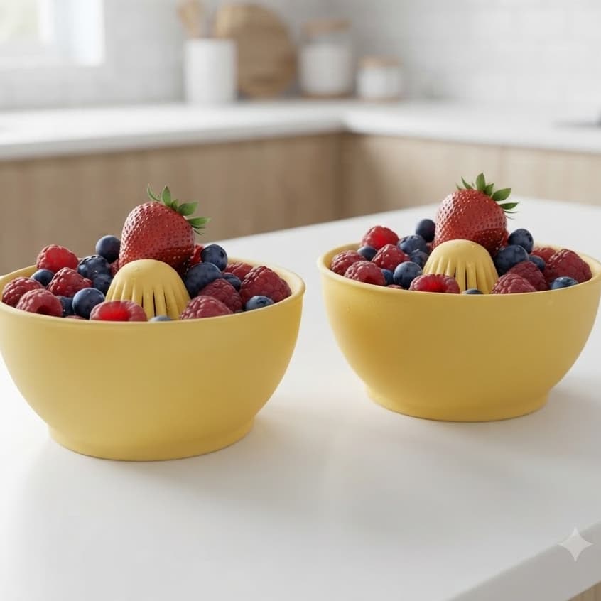 Kit 2 Tigelas Escorredor De Frutas  Cozinha Pia Mesa Fruteira Moderna Lavar Frutas