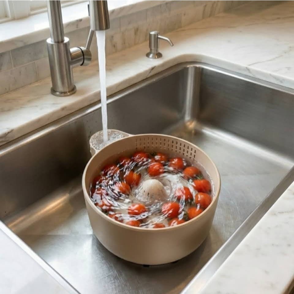 Centrífuga Manual 4L para Saladas com Secagem Rápida e Fácil Limpeza