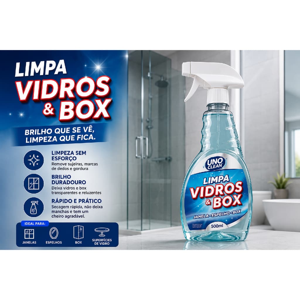 Limpa Vidros e Box ProVita 500ml – Limpeza, Brilho Sem Manchas para Janelas e Espelhos