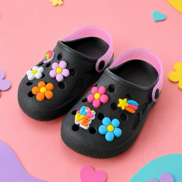 Babuche Infantil Menina Sandália Florzinha Elegante Chinelo Confortável Macio e Leve