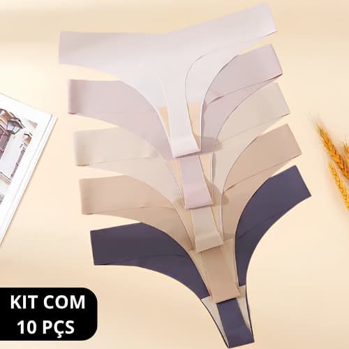 KIT 10 Calcinhas Corte a Laser Sem Costura Não Marca Conforto ou Fio Dental Microfibra Premium
