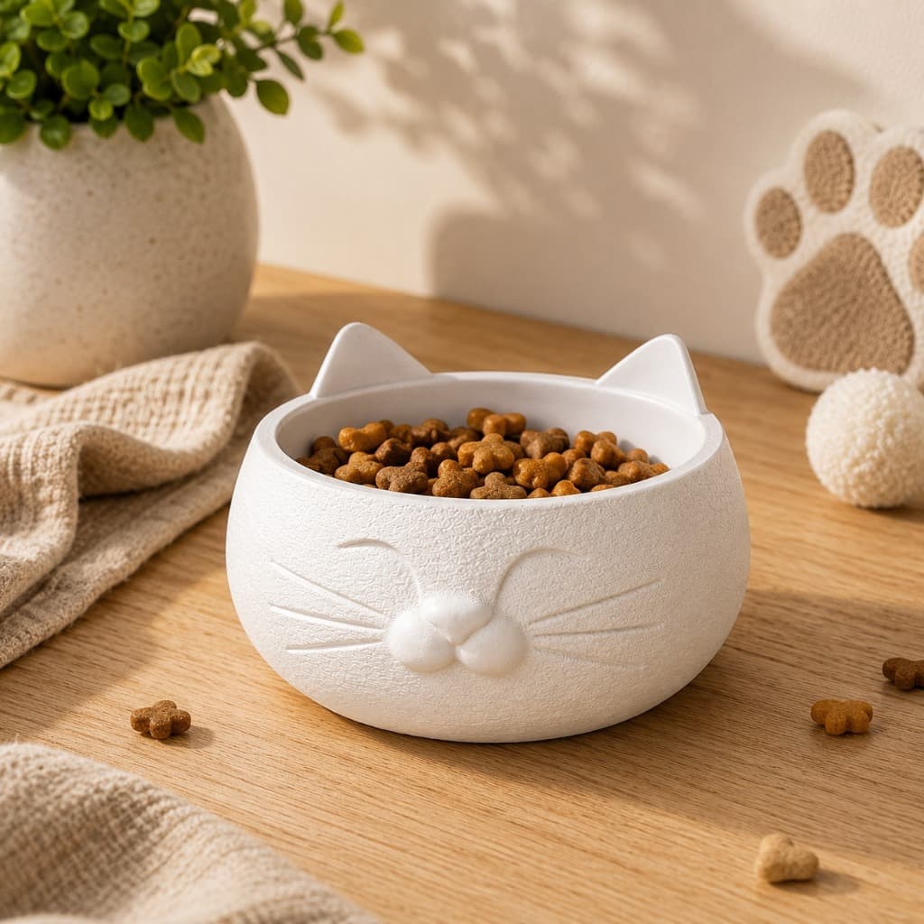 Pote Porta Petiscos para Gato Gatinho Fofo Organizador para Snacks e Bifinhos