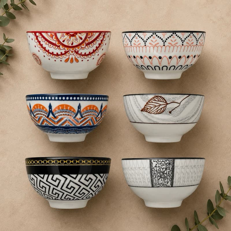 Bowl Ceramica 170 ml Pote Tijela Petisqueira Cumbuca Estampada Bowls - Pronta entrega