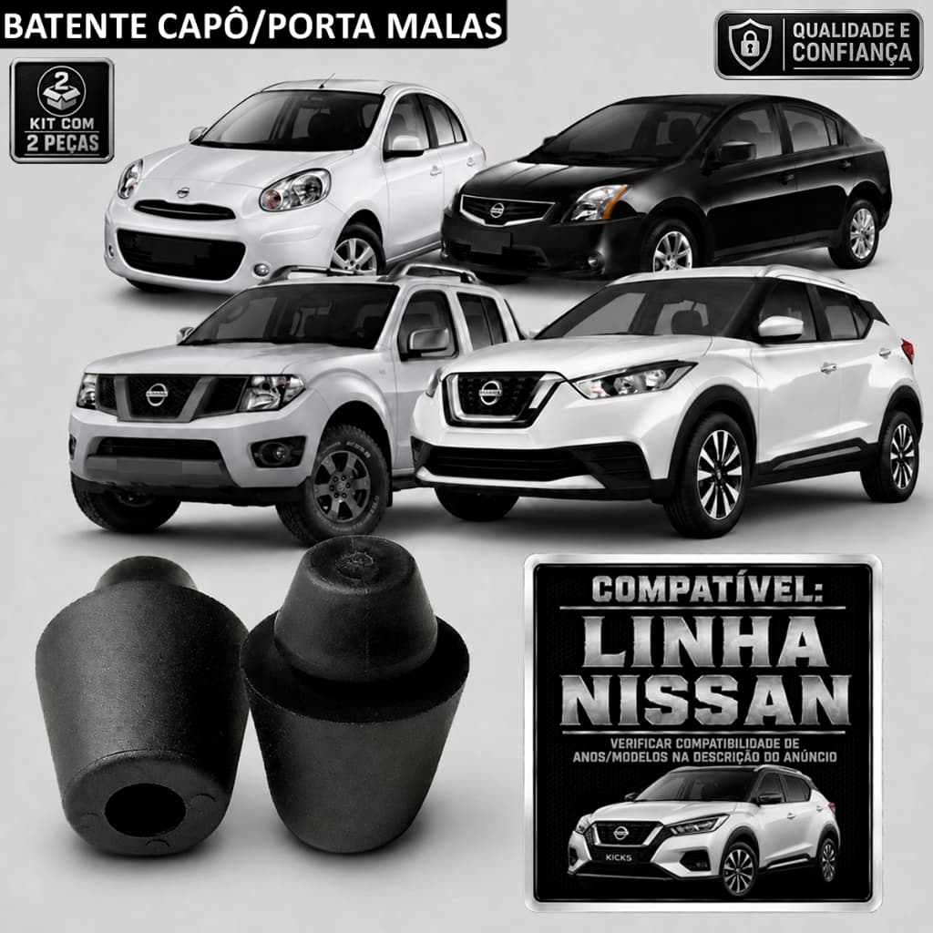 Par Batente Capô/ Porta Nissan Sentra Versa Tiida Frontier Kicks March Xtrail