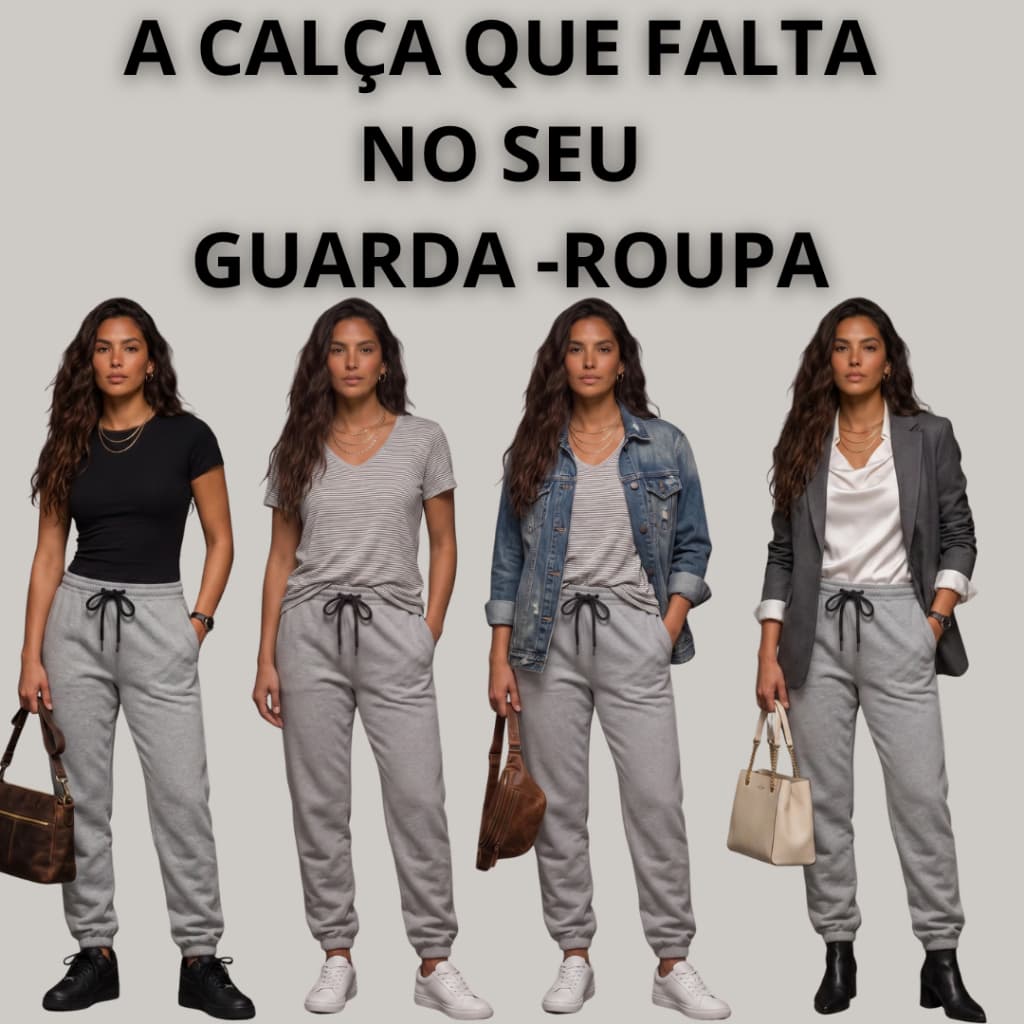 Calça Moletom Leve Estilo Jogger - Casual com Bolso e Punho