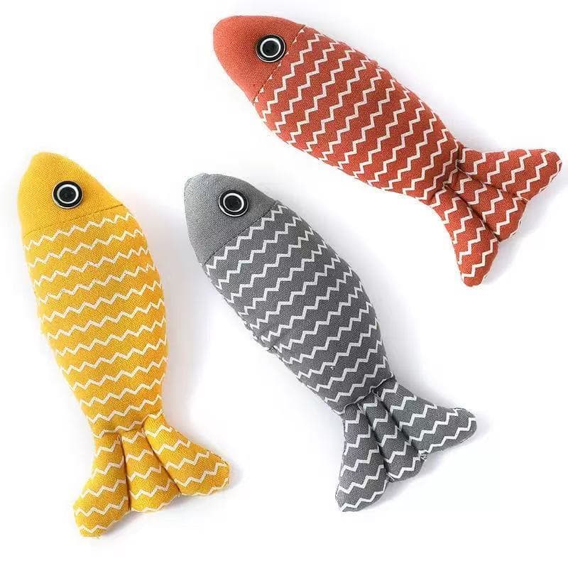 Brinquedo Catnip Formato de Peixe Interativo Resistente À Mordida Para Gatos Com Erva Para Gatos