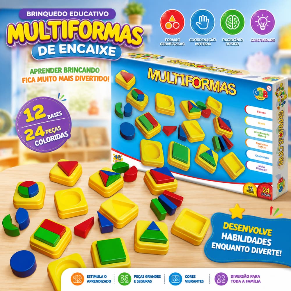Brinquedo Educativo Multiformas de Encaixe