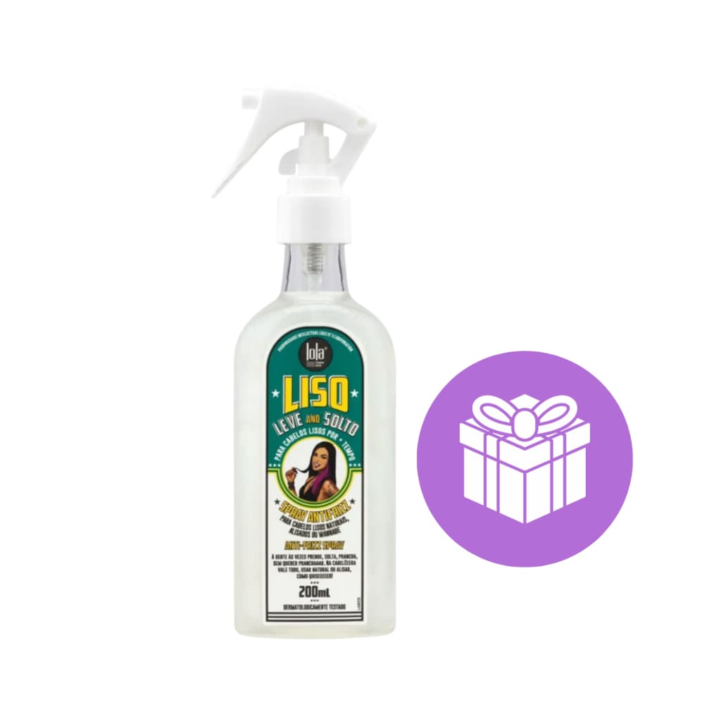 Spray Alisador Anti-frizz Liso Leve and Solto Lola Cosmetics 200ml Com Acessório Sortido